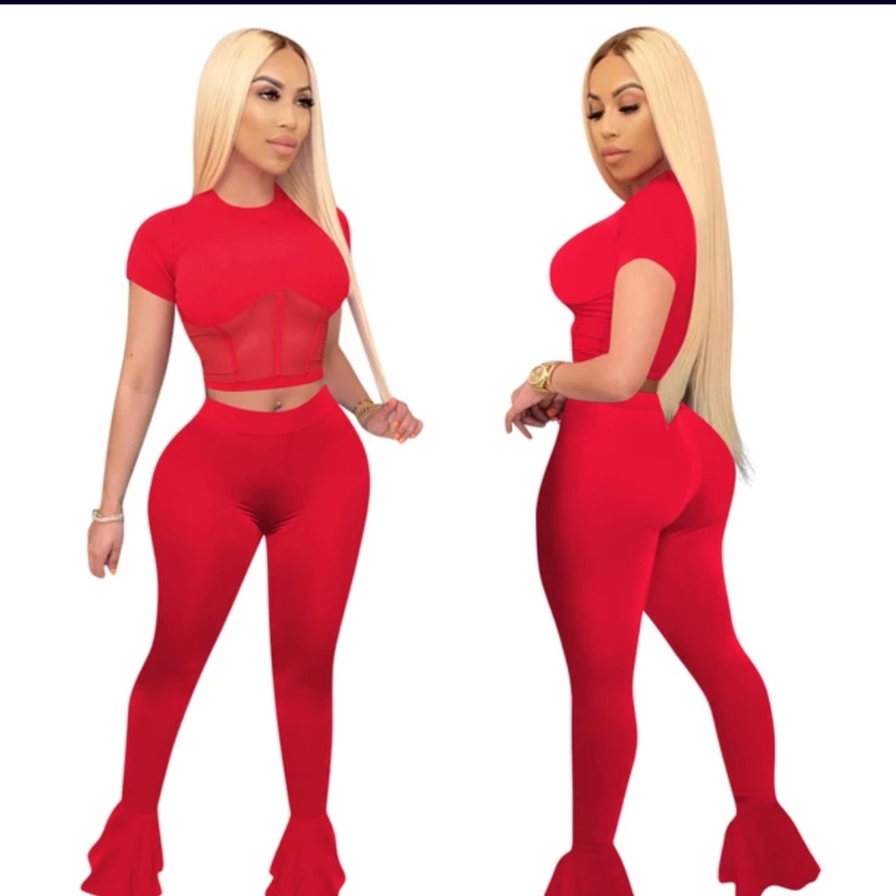 UNBRANDED 2 PIECE SET COLOR GREEN RED SIZE S M L